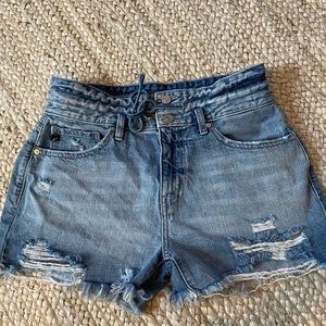 Kancan distressed high waisted denim shorts